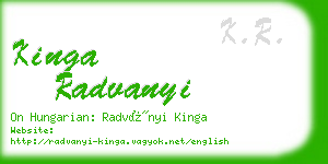 kinga radvanyi business card